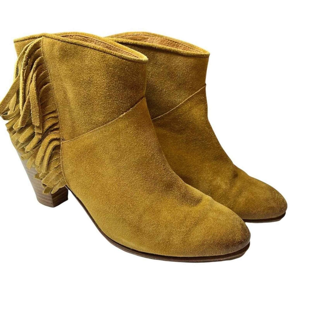 Maje Suede Tan Fringe Western Ankle Bootie Size‎ 38 / 7.5